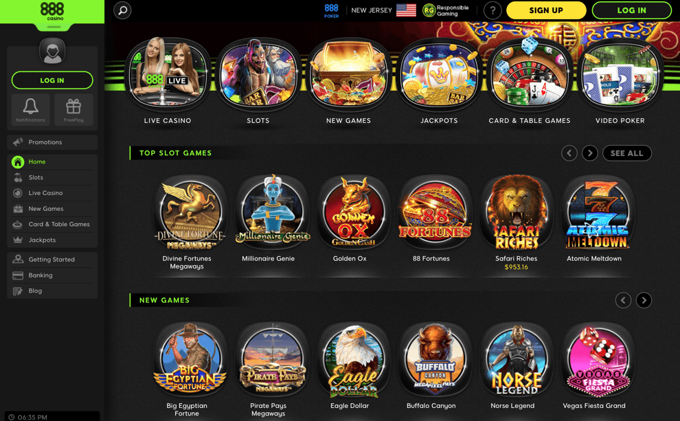 screenshot di 888 Casino Bonus senza Deposito.