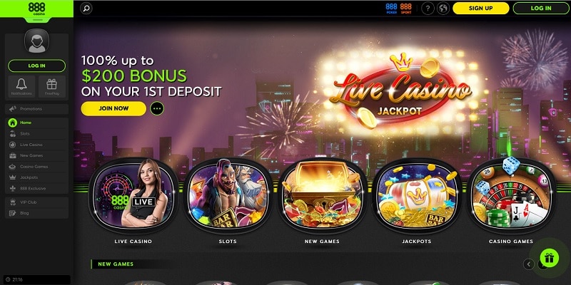 screenshot di Slot con Jackpot progressivo su 888 Casino