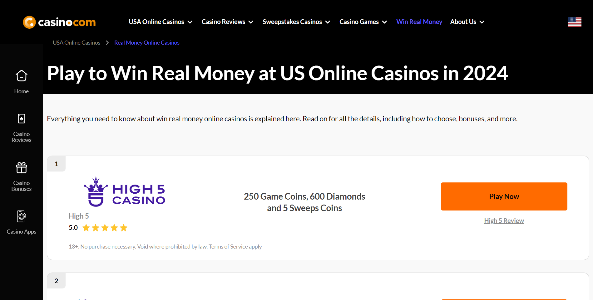 Casino recensioni screenshot VIP Club