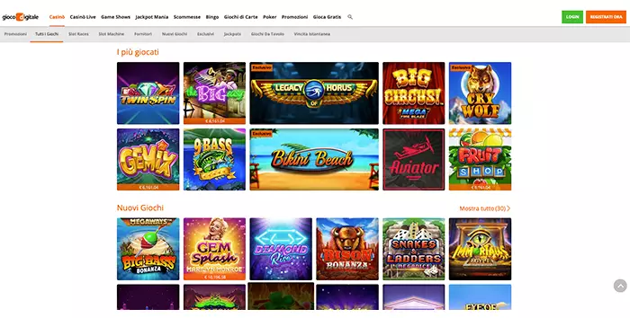 gioco digitale slot bonus screenshot