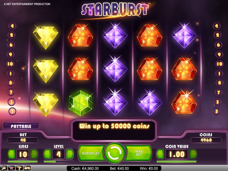 Logo di Starburst slot machine jackpot progressivo su NetBet Casino.
